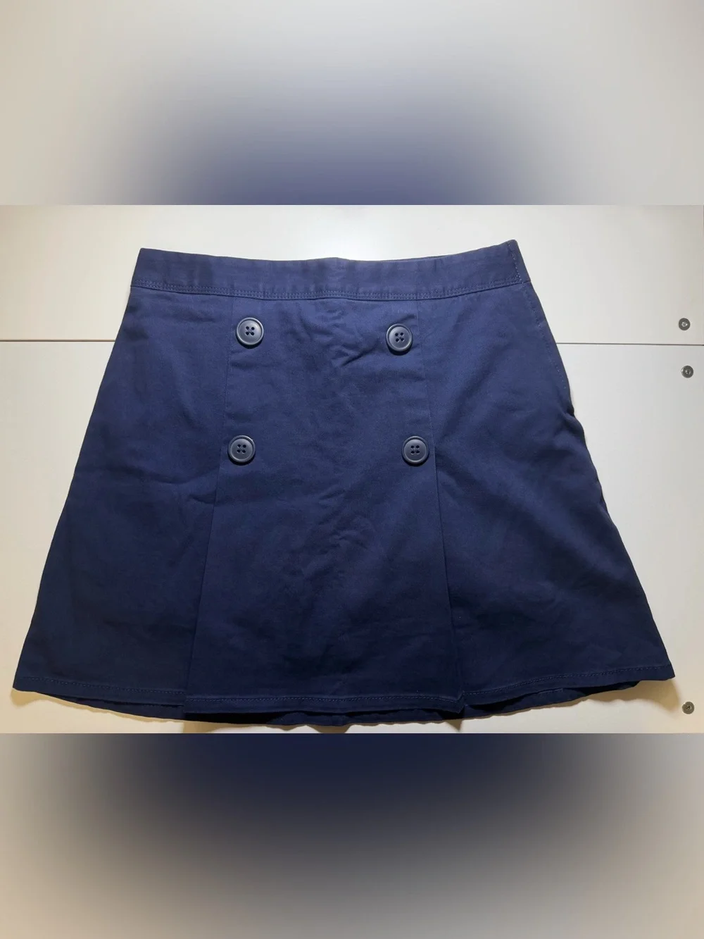 Children’s Place Navy Blue‎ Women's Skirt with Buttons 16 Slim Kids Uniform